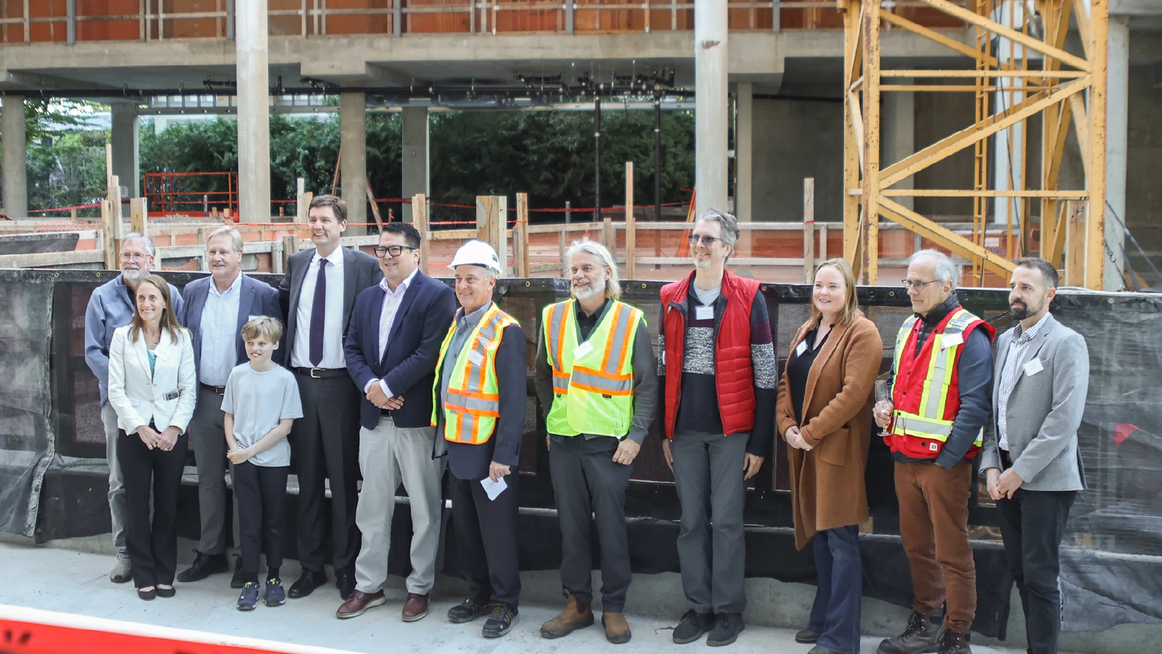 Menno Hall topping-off ceremony group photo